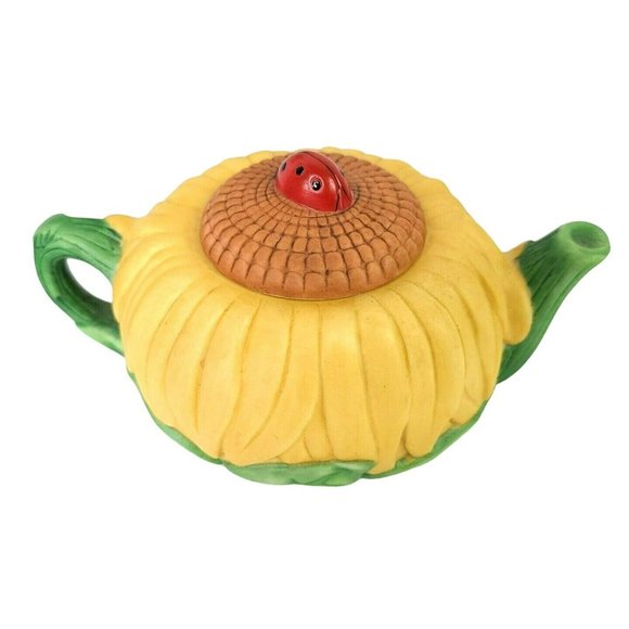 Vintage Set (3) Mini Teapot Set Seasons Flower Spring Sunflower Peony Tulip - Picture 4 of 14